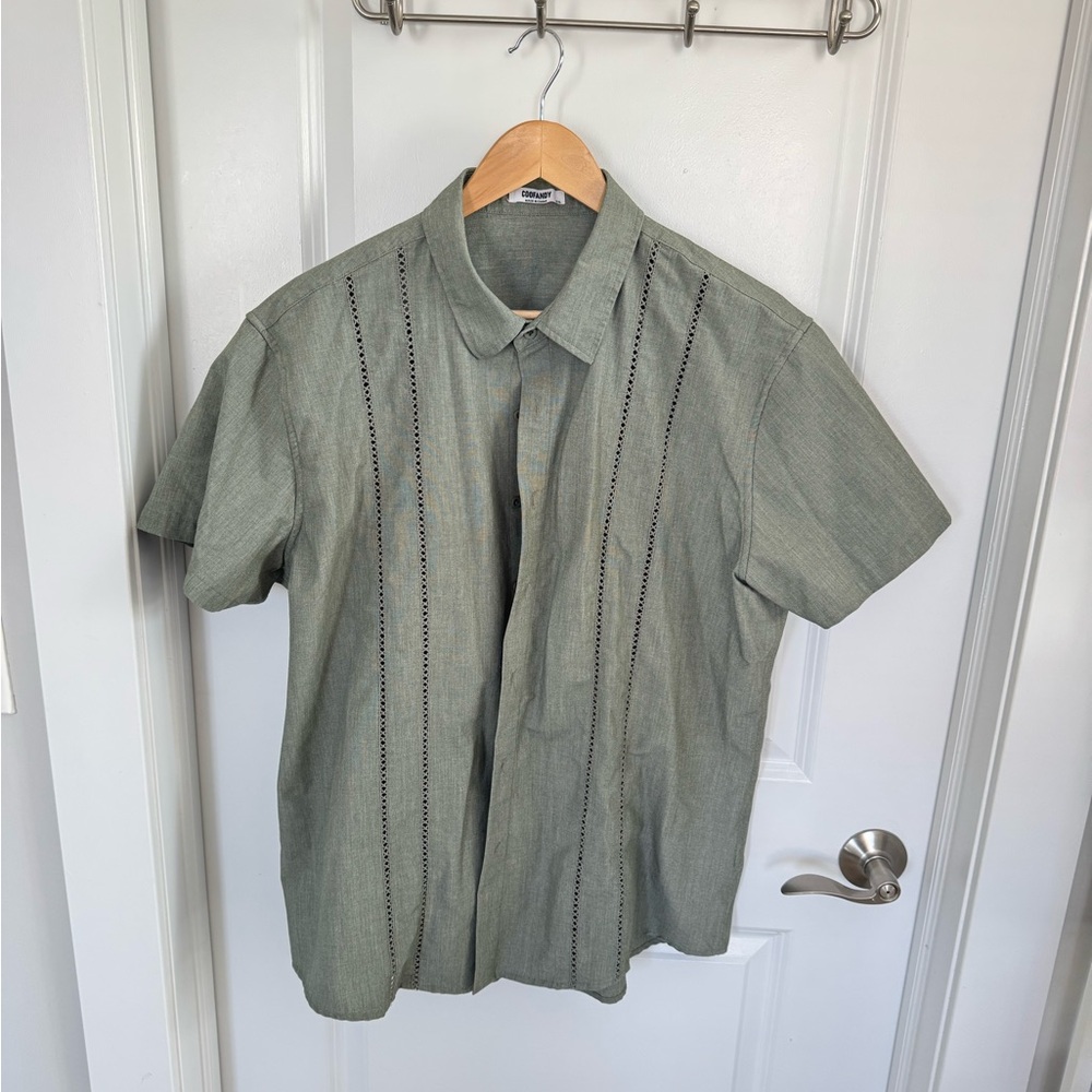 Men's Green Short Sleeve Shirt